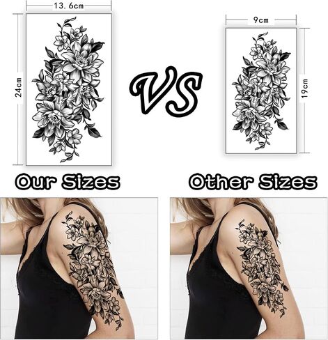 77 Sheets Classic Temporary Tattoos Old School Vintage Colorful Realistic Half Arm Fake Tattoo Stickers Flower Butterfly Snake Owl Shark for Men Women and Kids Tattoos in Kuwait