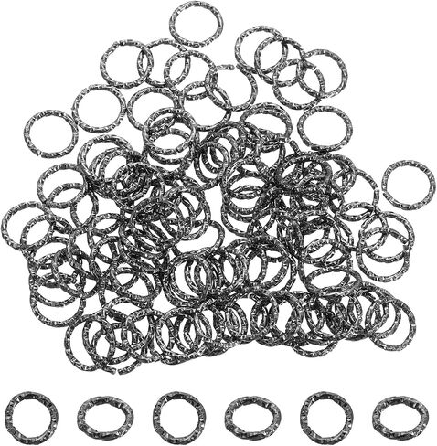 uxcell 100Pcs Open Jump Rings, 10mm Twisted O-Ring Connectors for DIY Crafts Bracelet Necklaces Jewelry Making, Black in Saudi Arabia