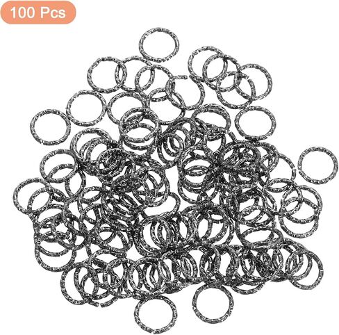 uxcell 100Pcs Open Jump Rings, 10mm Twisted O-Ring Connectors for DIY Crafts Bracelet Necklaces Jewelry Making, Black in Saudi Arabia