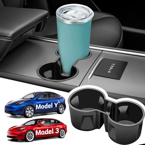 زيادة سعة Tesla Model 3/Y بدون رخاوة حامل أكواب وحدة التحكم المركزية لطراز Tesla 3/Y [2021-2024، غير مناسب لطراز 2024 3] - الملحقات الأساسية الداخلية لوحدة التحكم المركزية Tesla in Saudi Arabia