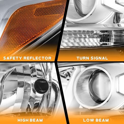 for 2013 2014 Malibu Eco / 2013-2015 Chevy Malibu (LT, LTZ) Headlights, Headlamp Replacement for 13-14 Malibu Eco / 13-15 Chevy Malibu (LT, LTZ) Chrome Housing Amber Reflector Left Side in Saudi Arabia