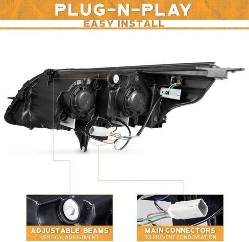 for 2013 2014 Malibu Eco / 2013-2015 Chevy Malibu (LT, LTZ) Headlights, Headlamp Replacement for 13-14 Malibu Eco / 13-15 Chevy Malibu (LT, LTZ) Chrome Housing Amber Reflector Left Side in Saudi Arabia