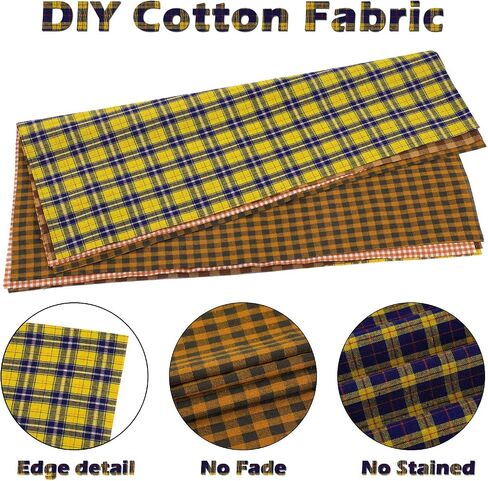 10 Pcs Fall Fabric 18 x 22 Inch Plaid Homespun Fabric Squares Precut Autumn Thanksgiving Fabric Bundle for Scrapbooking Cloth Sewing Handmade Bag DIY Craft, 10 Styles in Saudi Arabia