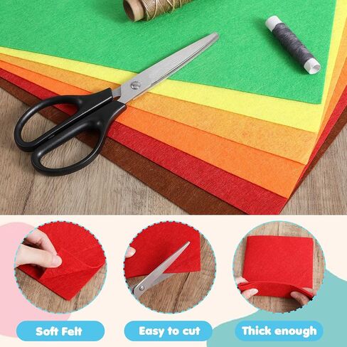 Felt Sheets for Crafts, 18PCS 11.81 x 7.87inch Wool Stiff Felt Sheets Soft Fabric Skin Felt DIY Patchwork Rug Arts and Crafts Fabric Pieces (Brown) in Saudi Arabia