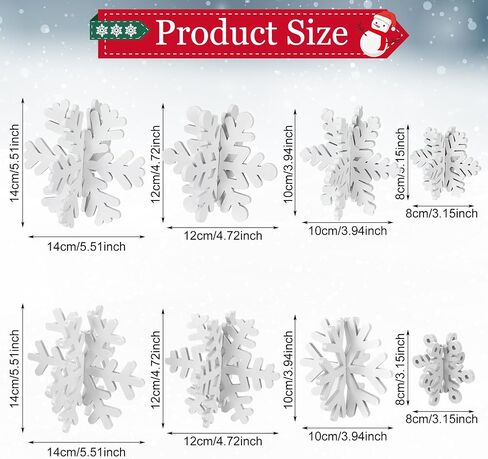 Wenqik 16 Pcs Winter Wooden Snowflake Decor Christmas Winter Snowflake Tabletop Decorations 3D Snowflake Table Signs Standing Centerpiece Tiered Tray Decorations for Party(Red White) in Kuwait