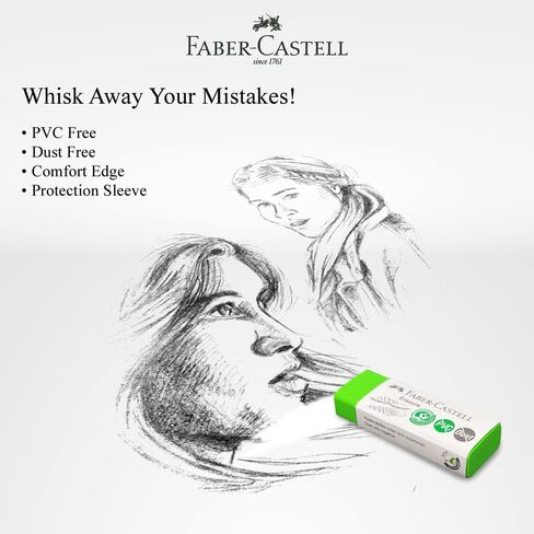 Faber-Castell Erasure Eraser PVC-Free and Dust Free Eraser (Box 30), Premium Quality, Environmentally Friendly, Health-Concerned, Safe for Kids. in Saudi Arabia