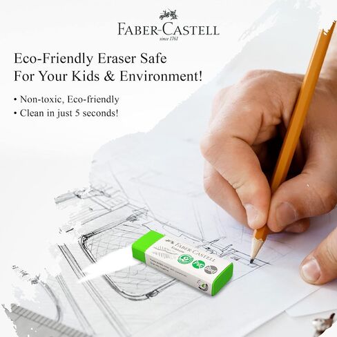 Faber-Castell Erasure Eraser PVC-Free and Dust Free Eraser (Box 30), Premium Quality, Environmentally Friendly, Health-Concerned, Safe for Kids. in Saudi Arabia