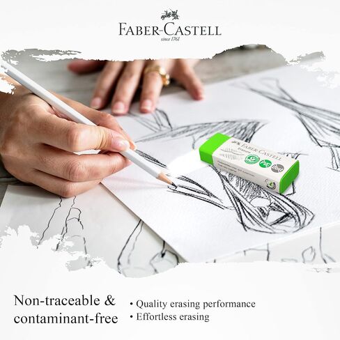 Faber-Castell Erasure Eraser PVC-Free and Dust Free Eraser (Box 30), Premium Quality, Environmentally Friendly, Health-Concerned, Safe for Kids. in Saudi Arabia