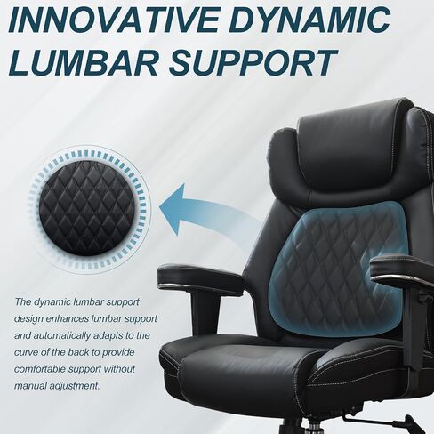 Big and Tall Office Chair 500lbs, Heavy Duty Office Chair with Large Wheels, Extra Wide Office Chair,Adjustbale Ergonomic Lumbar Support,High Back Rocking Computer Chair for Heavy People in Saudi Arabia