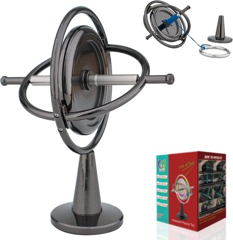 DjuiinoStar Heavy Duty Gyroscope (CNC Machined Solid Steel Rotor): Stable&Robust (Pass 2nd Floor Drop Test); Long Spin Time (More Tricks); Premium Fidget Toy, Magic Anti-Gravity Gear DG-5PROLite-03 in Kuwait