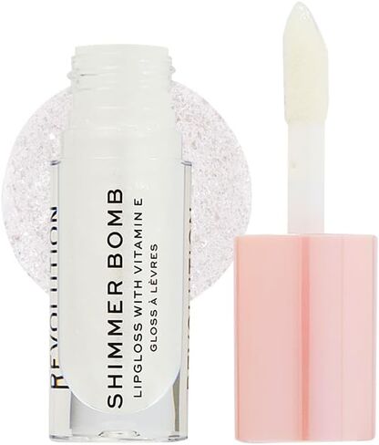 Revolution Shimmer Bomb Lip Gloss, Lip Tint Infused With Vitamin E, Shimmery Finish, Comes In 6 Colors, Blaze in Saudi Arabia