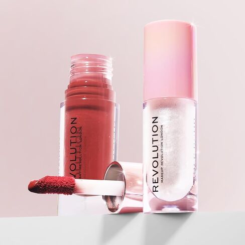 Revolution Shimmer Bomb Lip Gloss, Lip Tint Infused With Vitamin E, Shimmery Finish, Comes In 6 Colors, Blaze in Saudi Arabia