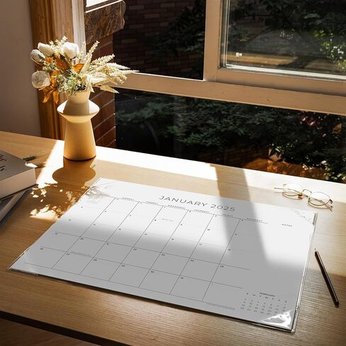 Cabbrix Desk Calendar 2025 with Desktop Mat, Simplified Large Desk Pad Calendar 21" x 16-1/2" Run from Now to Dec 2025, Monthly Table Calendar for Home School and Office (Transparency) in Saudi Arabia