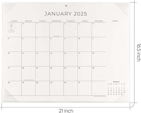 Cabbrix Desk Calendar 2025 with Desktop Mat, Simplified Large Desk Pad Calendar 21" x 16-1/2" Run from Now to Dec 2025, Monthly Table Calendar for Home School and Office (Transparency) in Saudi Arabia