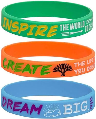 Never Give Up Believe Create Inspire Dream No Pain No Gain Motivational Bracelets Rubber Band Wristbands Jewelry Inspirational Bracelets Gifts in Saudi Arabia