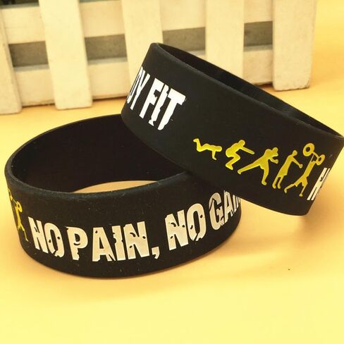 Never Give Up Believe Create Inspire Dream No Pain No Gain Motivational Bracelets Rubber Band Wristbands Jewelry Inspirational Bracelets Gifts in Saudi Arabia