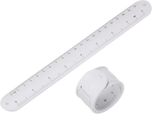 HARFINGTON 2pcs Silicone Memo Wrist Band 9.37" x 1.14" 20cm 8 Inch Measure Ruler Waterproof Reusable Slap Bracelets Writable Erasable Wearable Point Line Wristbands for Daily Life, Yellow in Kuwait