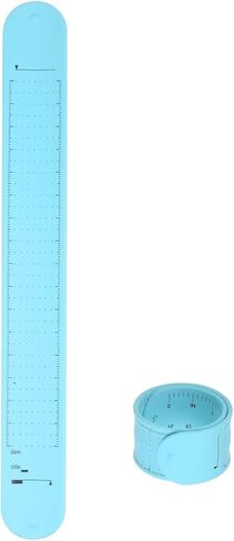 HARFINGTON 2pcs Silicone Memo Wrist Band 9.37" x 1.14" 20cm 8 Inch Measure Ruler Waterproof Reusable Slap Bracelets Writable Erasable Wearable Point Line Wristbands for Daily Life, Yellow in Kuwait