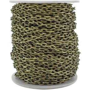 CleverDelights 4x6mm Cable Chain - Antique Bronze Color - 100 Feet