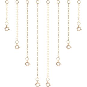 DoDoBeads 8pcs 18K Real Gold Plated Necklace Extender, Chain Extenders for Necklaces, Anklet Extender, Necklace Extension, Jewelry Extender, Necklace Extenders Gold (1 2 3 4 Inch)