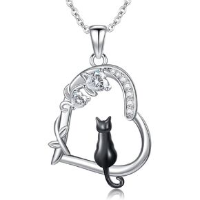 Heart Animal Necklace 925 Sterling Silver Cute Animal Pendant Jewelry Gifts for Women Girlfriend Mom Animal Lovers