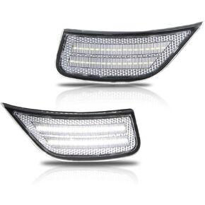 Front Fender LED Side Marker Lights for 2021-2024 Yukon XL Denali Tahoe Suburban Escalade ESV, Smoked Lens Side Bumper Marker Lamps, Amber LED Side Markers Turn Signal Lights, 2 PCS