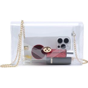 Dasein Clear Evening Clutch Purse Handbag for Women Stadium Clear Bag for Concerts Prom Party Wedding