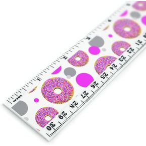 Pink Donut Sprinkles 12 Inch Standard and Metric Plastic Ruler