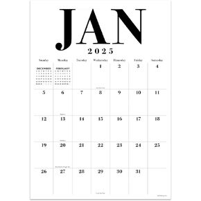 TF PUBLISHING January 2025 - December 2025 Large Art Poster Wall Calendar - 12 Month Vertical Home or Office Desk Calendar - Monthly Portrait Grids For Appointments - Minimalist Design | 17" x 22"