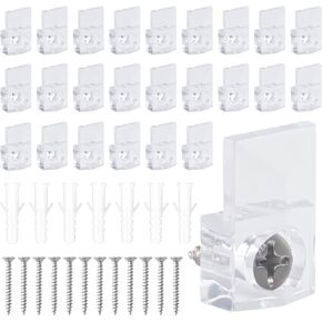 30 Pack Mirror Clips for Wall Mounting, Clear Mirror Hangers for The Wall for Mirror Mounting Hardware, Mirror Holding Clips & Frameless Mirror Clips, Wall Mirror Mounting with Screws