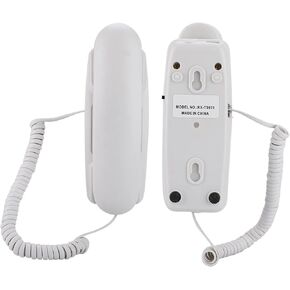Wall Mount Landline Telephone,White Phone Corded Home Phone Extension No Caller Id Home Phone Desktop Compact Telephone,Bisofice Corded Phone Landline for Hotel Family