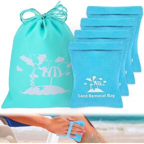 4 قطع من BABORUI مزيل رمل الشاطئ الأساسي للشاطئ وحقيبة التخزين، حقيبة إزالة الرمل الصديقة للبشرة، ملحقات الشاطئ، لا غنى عنها لرحلة السفر والتخييم على الشاطئ، لا تحتوي على مسحوق التلك (كبير) in Kuwait