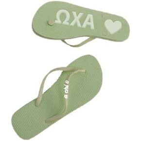 Sorority Shop Alpha Chi Omega Flip Flops - Officially Licensed Sorority Flip Flop - Flip Flops for Women