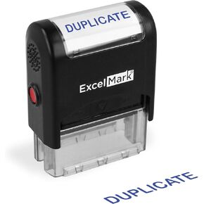 Duplicate Self Inking Rubber Stamp - Blue Ink (ExcelMark A1539)