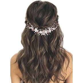 GORAIS زهرة العروس الزفاف الشعر الكرمة ورقة الزفاف خوذة اللؤلؤ إكسسوارات الشعر للنساء والفتيات