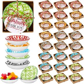 25 Sets Christmas Thank You Gifts Bohemian Ceramic Dipping Bowls 3.8 Inches Side Dishes Dipping Sauce Dish 3oz Small Appetizer Dessert Bowls Pinch Bowls for Employee Appreciation Return Gift