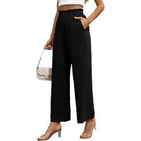CORSKI Pants for Women Casual Wide Leg Pants Flowy High Waist Trousers Loose Palazzo with Pockets