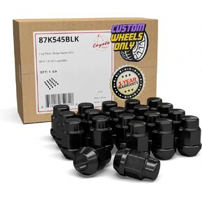Wheel Accessories Parts 20 Pcs M12 x 1.5 12 x 1.5 Thread Bulge Acorn 35mm 1.38" Long Lug Nuts Black Chrome 3/4" 19mm Hex Fits Many Chevy Honda Passenger Cars ｜ Toyota Pass Cars with Aftermarket Wheels