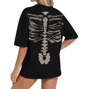 Skeleton Shirts Women Halloween Vintage Skeleton Graphic T Shirts Tops Casual Horror Shirts…