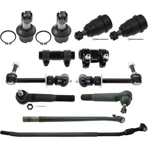 TRQ Front Steering & Suspension Kit Ball Joint Drag Link Sway Bar Stabilizer Link Tie Rod Tie Rod Adjusting Sleeve Compatible with 2010 Dodge Ram 2500 Ram 3500 2011-2013 Ram 2500 3500