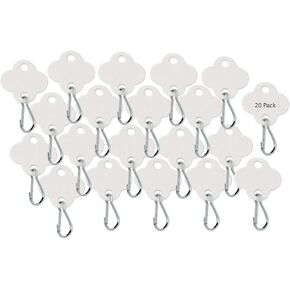 Lucky Line Shamrock Cabinet Key Tag with Hook, 20 Pack, White (25700)