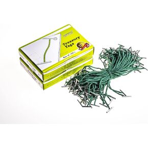 4 Inch Short Length Metal End Green Cord Treasury Tag - Pack of 200 Highly Durable Fastening or Binding Filing Instrument Ideal for Home, School, Office, Factory and Hospital by Yosogo in Saudi Arabia