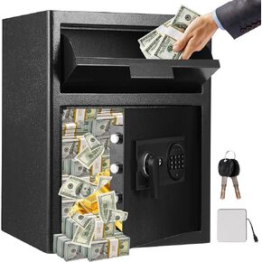 Rengue 2.6 Cuft FT Fireproof Drop Safe with Quick Place Drop Slot, Digital Safe Box Business Security Depository Safe with Combination Lock and 2 Keys for Money, Cash, Mail, Checks, Document
