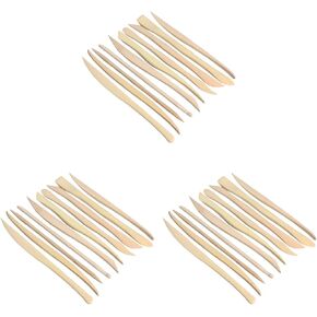 VILLCASE 30pcs Wooden Clay Carving Modeling Tools, Double Ended Clay Sculpture Tools, Polymer Pottery Dough Modeling Tools Ceramic Tools for Cutting, Carving and Smoothing