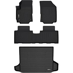 AIPOIL® Floor Mats & Cargo Liner Set for 2018-2024 Chevy Equinox & GMC Terrain All Weather Protection TPE Anti-Slip Automotive Full Set Custom Chevrolet Equinox Car Mats Accessories - Black