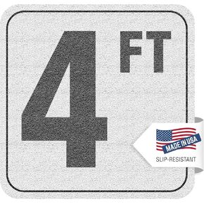 4 FT - Adhesive Swimming Pool Depth Marker Sticker - 6 In x 6 In with 4 Inch Lettering