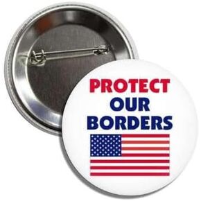 Protect Our Borders Border Patrol Build the Wall, Finish the Wall, Button Badge Pin with USA American Flag Perfect For Jackets, Hats, and Backpacks