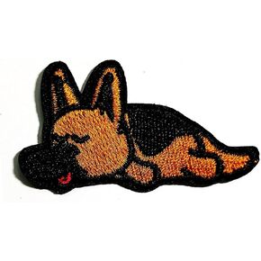 Sleeping Puppy Dog German Shepherd Movie Comics Cartoon Embroidered Ironing Stickers Embroidery Patch Sew or Iron on DIY Clothing Hats Bags Vest Jackets Work Shirts