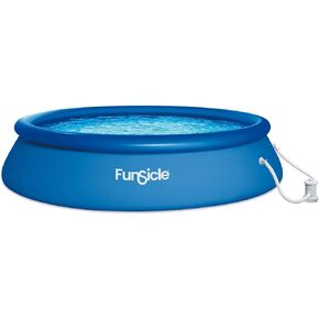 Funsicle 15' x 36" Quickset Round Inflatable Ring Top Outdoor Above Ground Round Swimming Pool Set with Pump and Type D Cartridge Filter