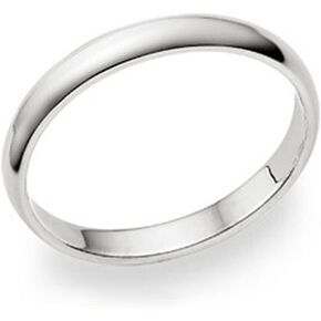 Metal Factory 3MM Sterling Silver High Polish Plain Dome Tarnish Resistant Comfort Fit Wedding Band Ring